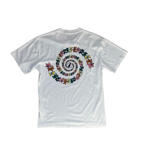 GRATEFUL DEAD DANCING BEAR SPIRAL TEE (XS)