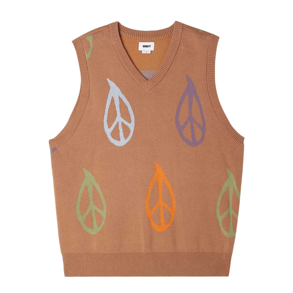 OBEY PEACED SWEATER KNIT VEST (S)