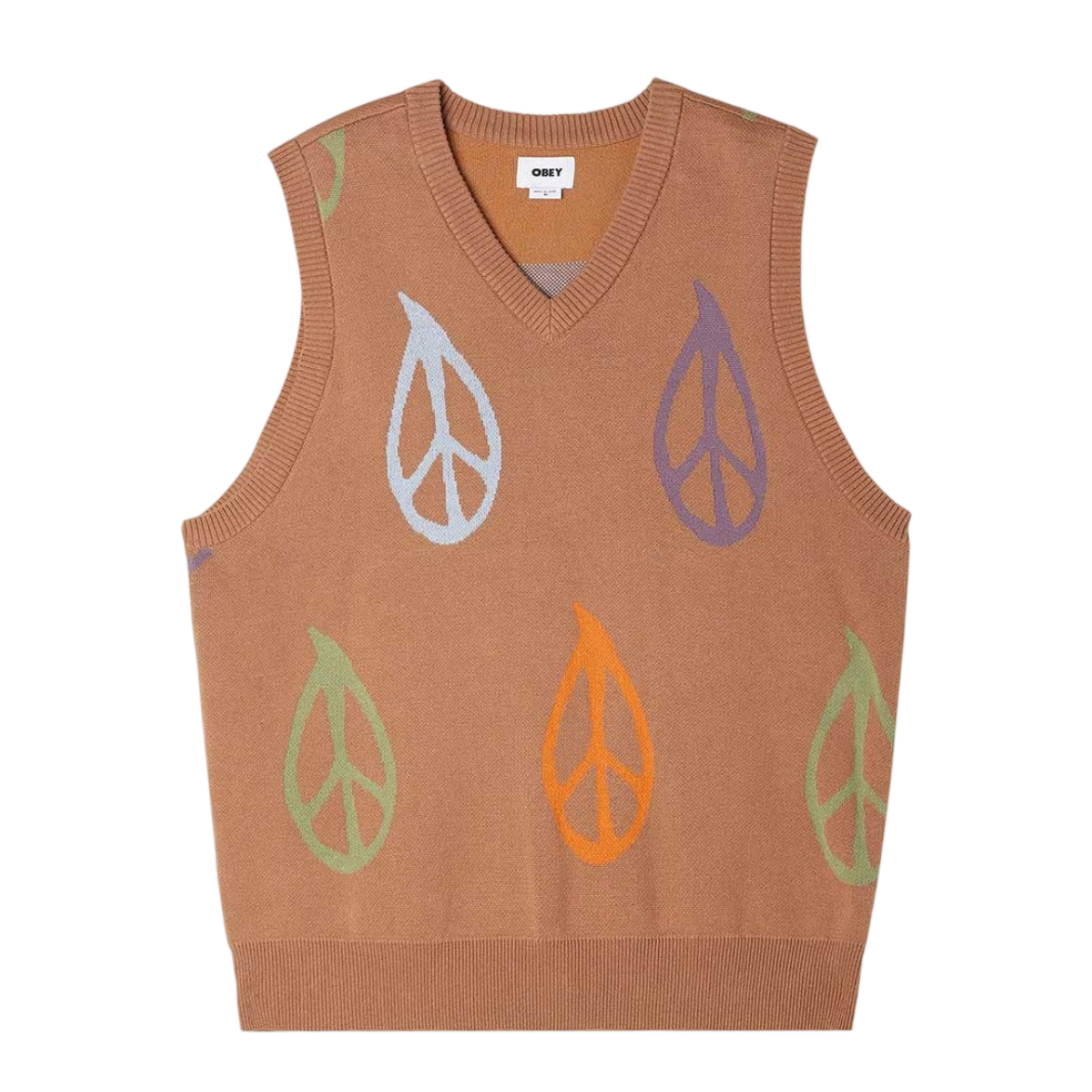 OBEY PEACED SWEATER KNIT VEST (S)