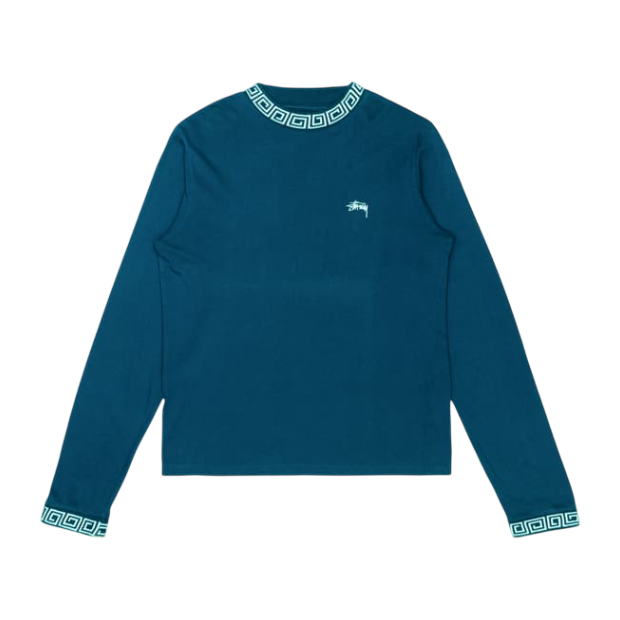 STUSSY GREEK KEY COLLAR LONG SLEEVE (L)