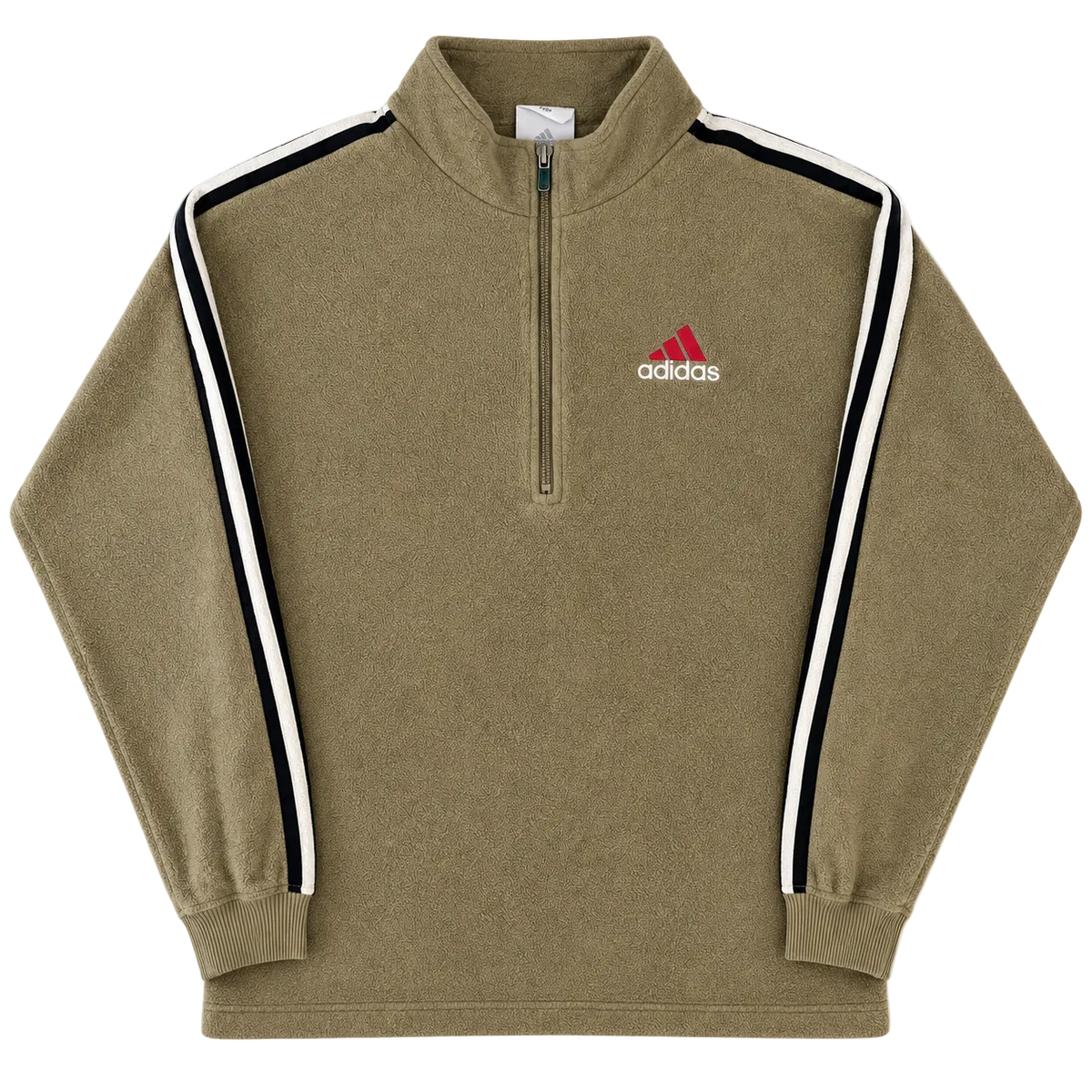ADIDAS SMALL LOGO QUARTER ZIP FLEECE SWEATER (XL)