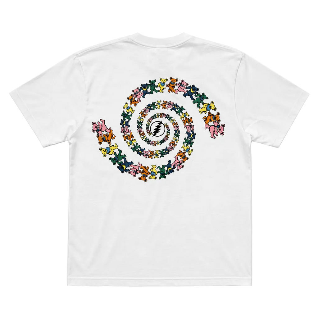 GRATEFUL DEAD DANCING BEAR SPIRAL TEE (XS)