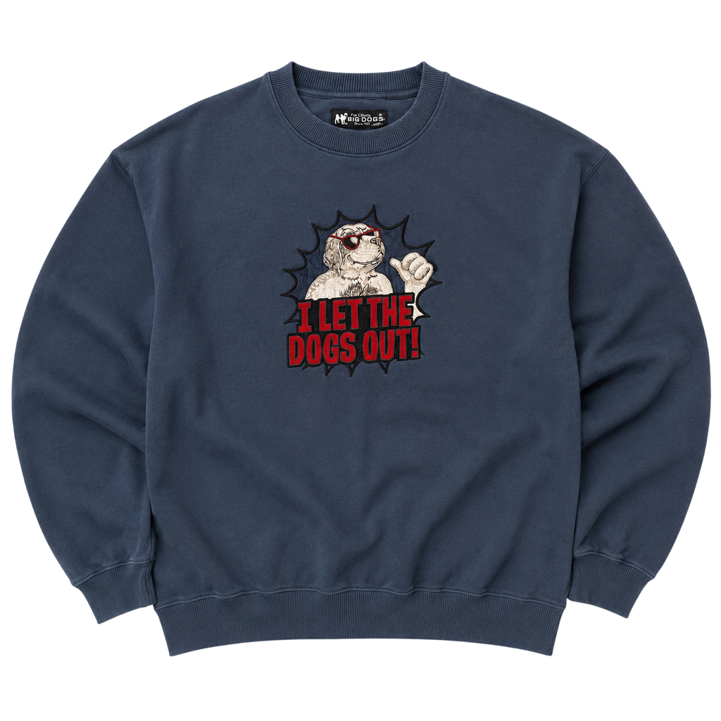 BIG DOGS I LET THE DOGS OUT GRAPHIC SWEATER (XL)