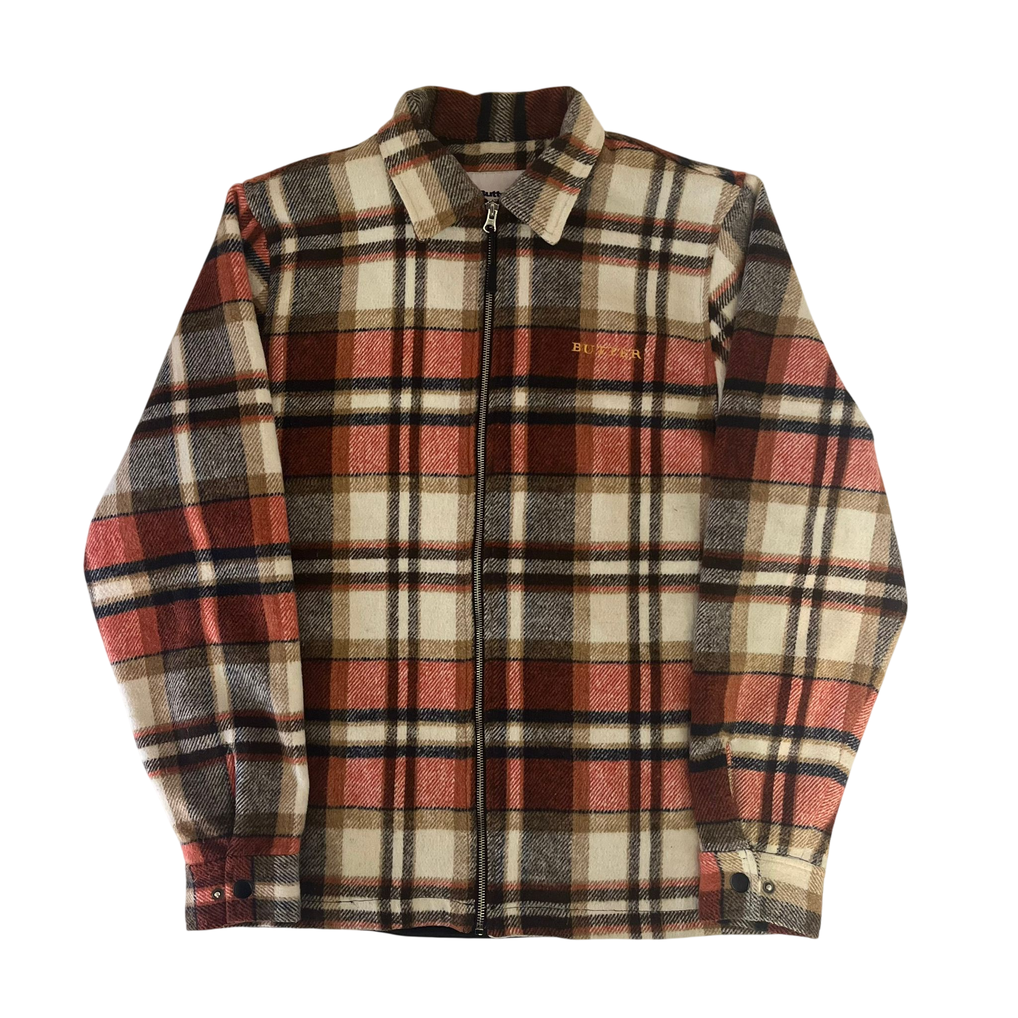 BUTTER GOODS FLANNEL ZIP POLO JACKET (L)