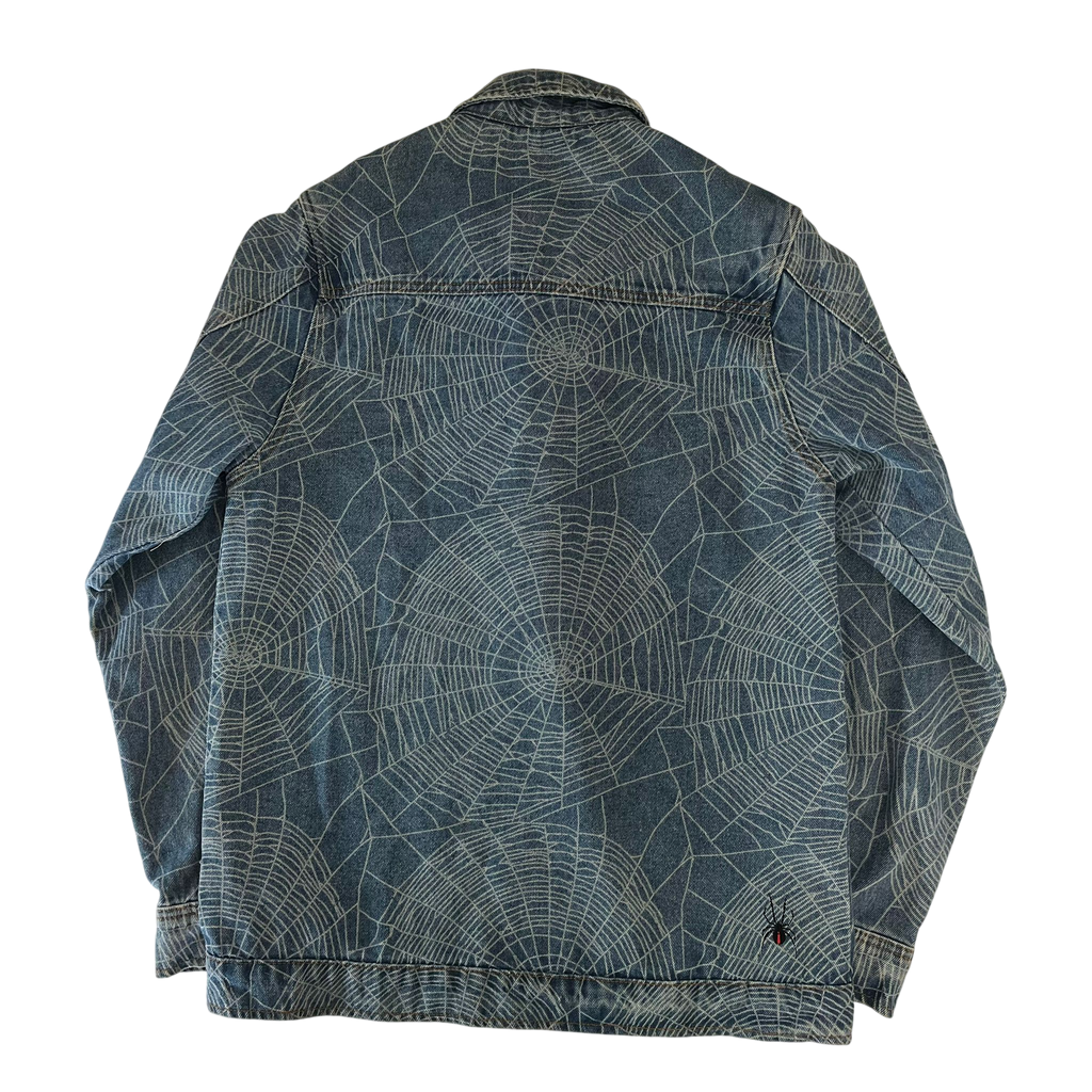 BUTTER GOODS SPIDERWEB DENIM JACKET (S)