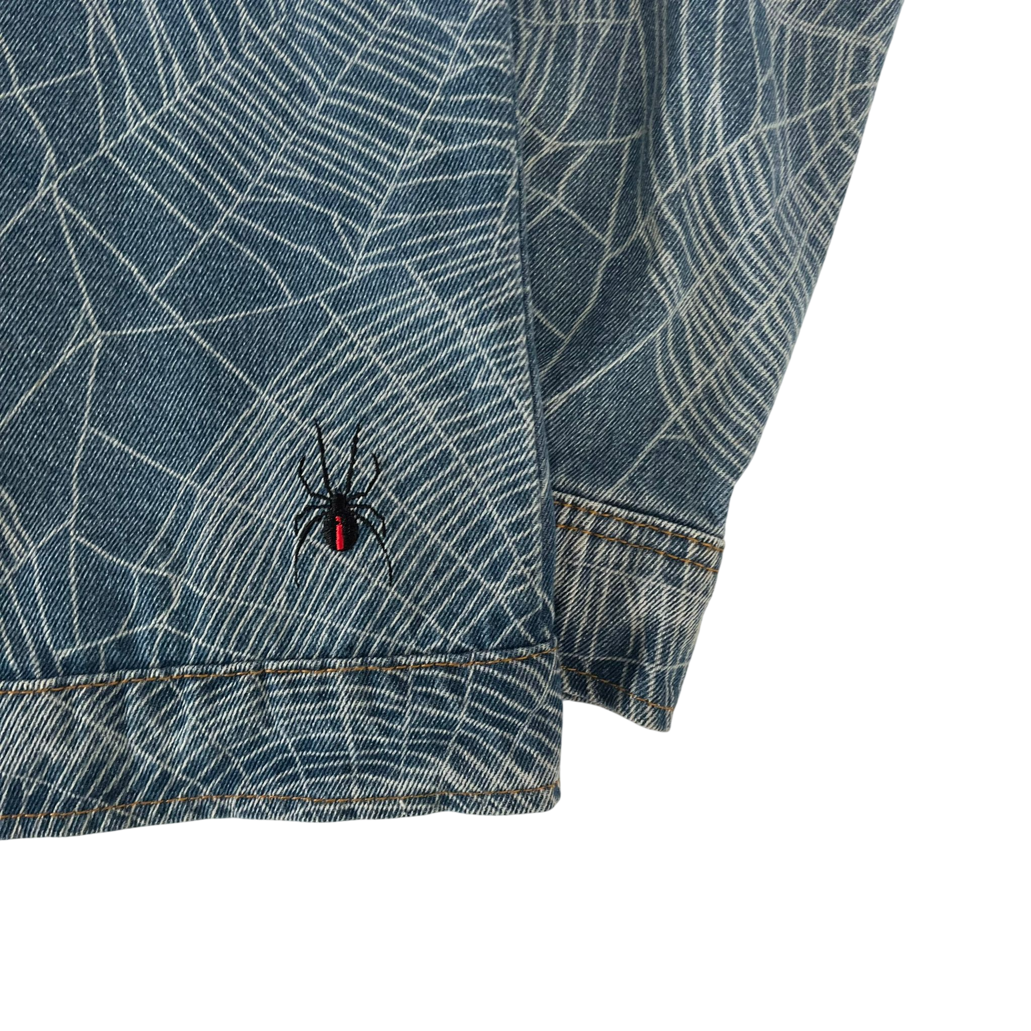 BUTTER GOODS SPIDERWEB DENIM JACKET (S)