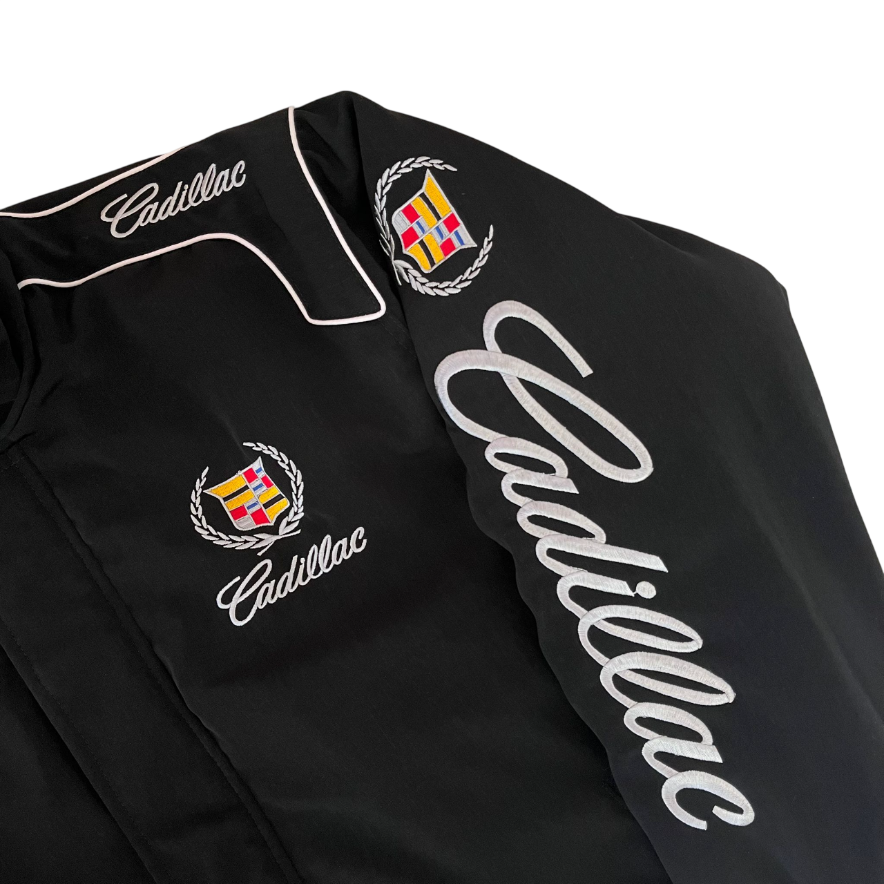 CADILLAC EMBROIDERED LOGO BOMBER JACKET (L)