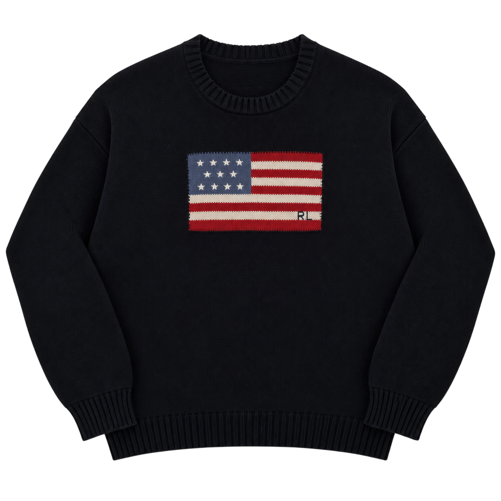 RALPH LAUREN USA FLAG KNIT SWEATER (XL)