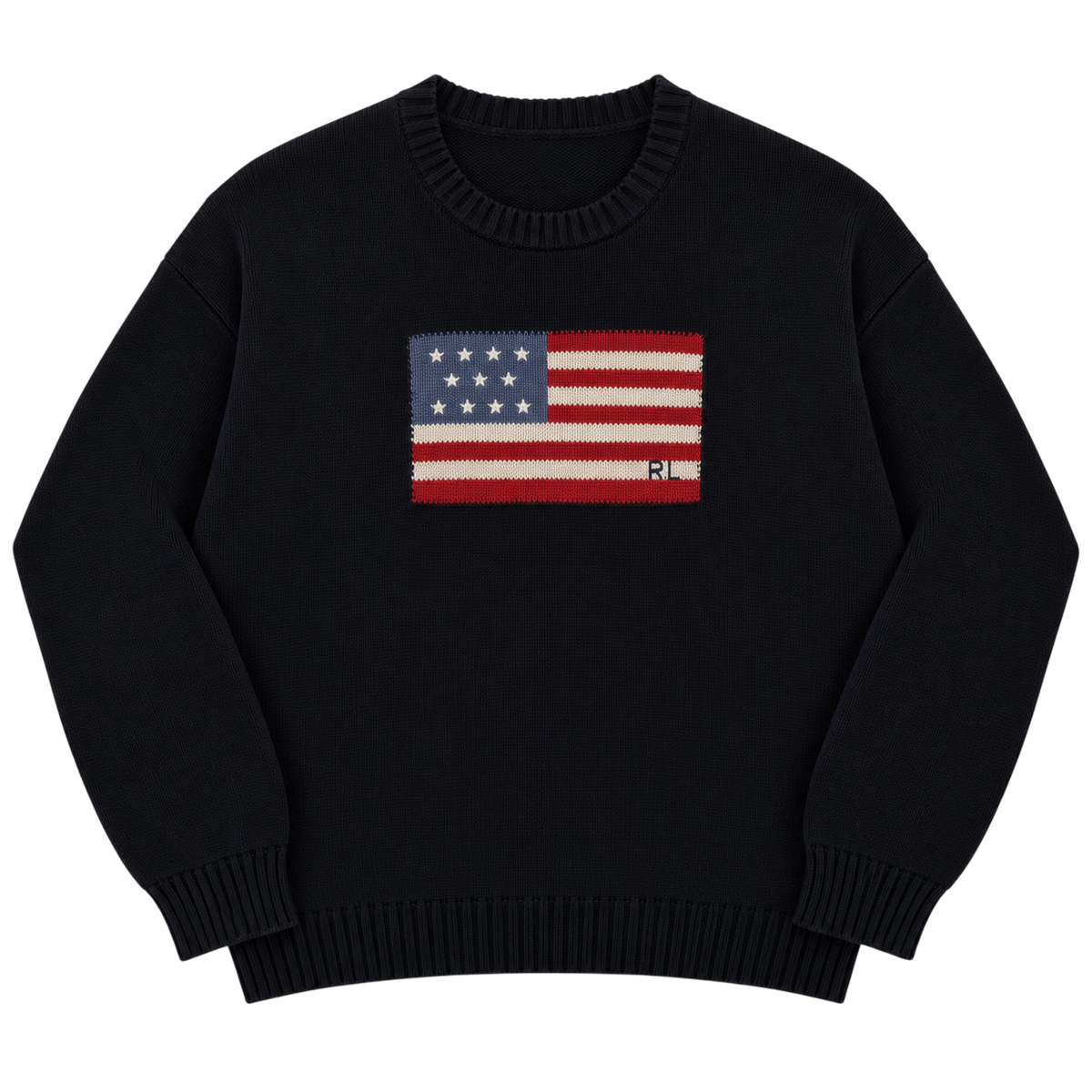 RALPH LAUREN USA FLAG KNIT SWEATER (XL)