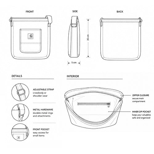 CARHARTT REWORKED ADJUSTABLE CROSSBODY BAG