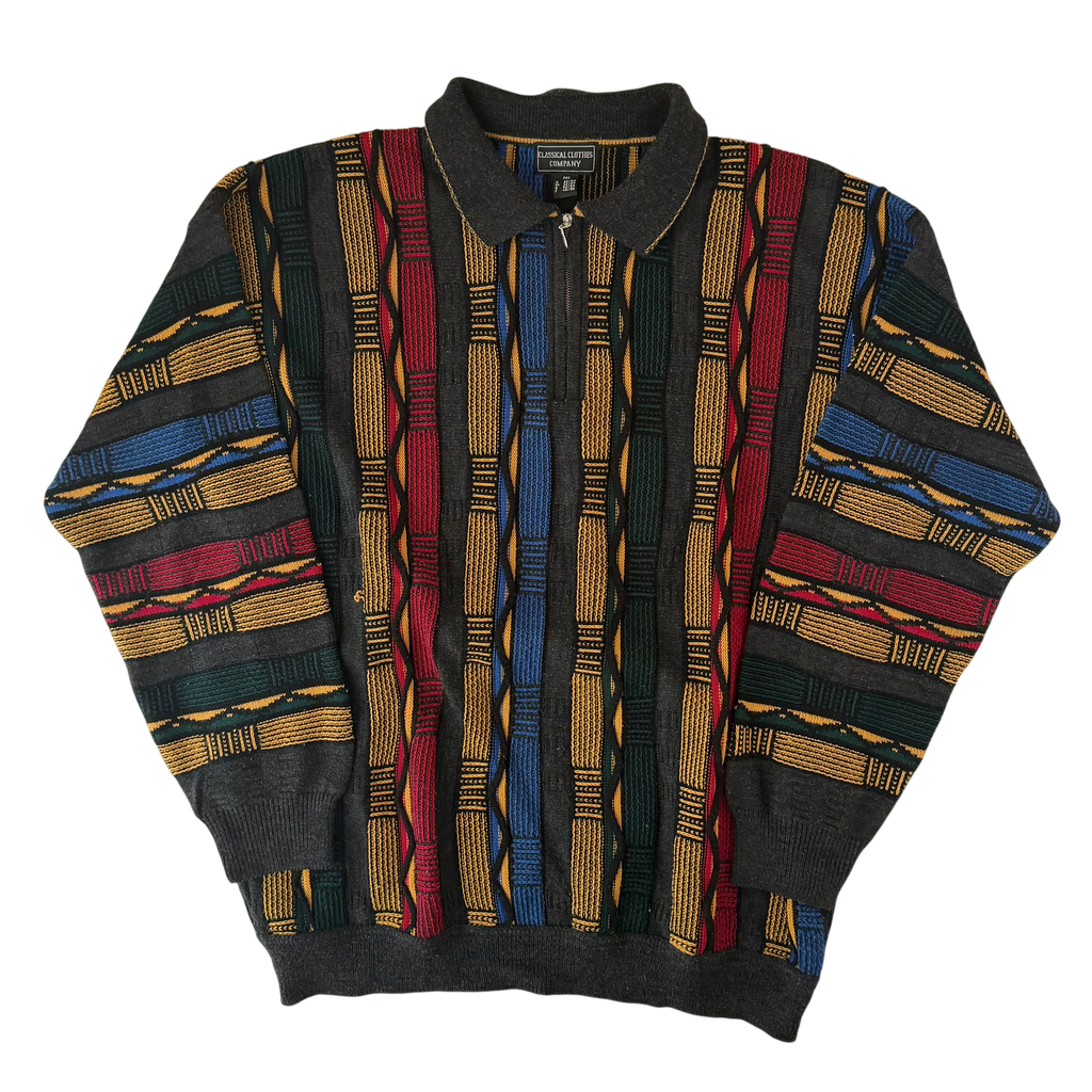 COOGI STYLE KNIT QUARTER ZIP SWEATER (XL)