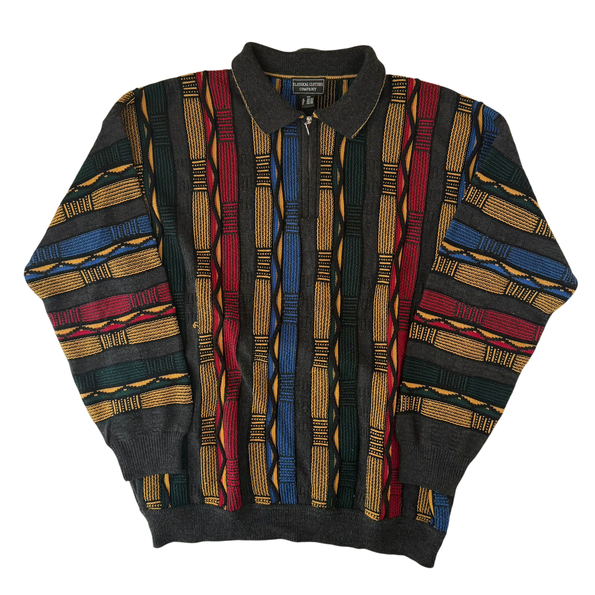 COOGI STYLE KNIT QUARTER ZIP SWEATER (XL)