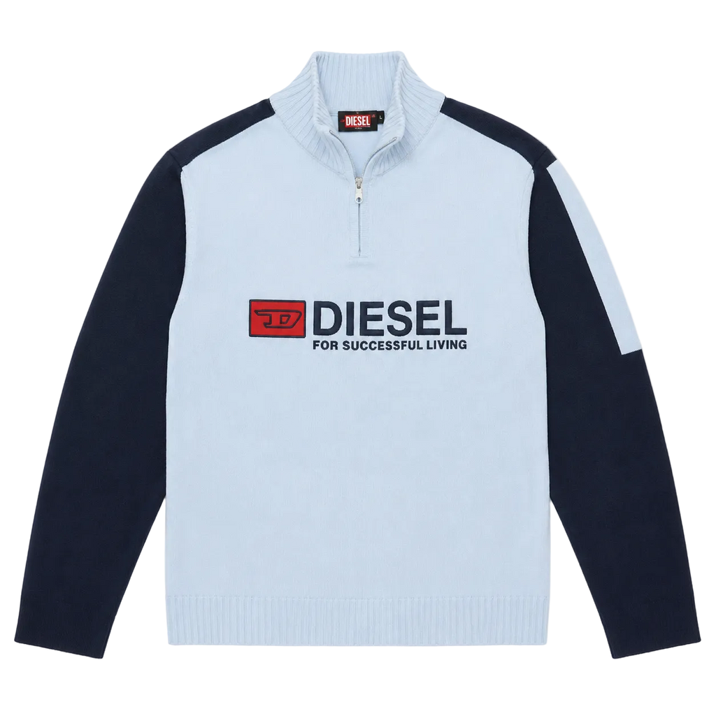 DIESEL KNIT QUARTER ZIP SWEATER (L)
