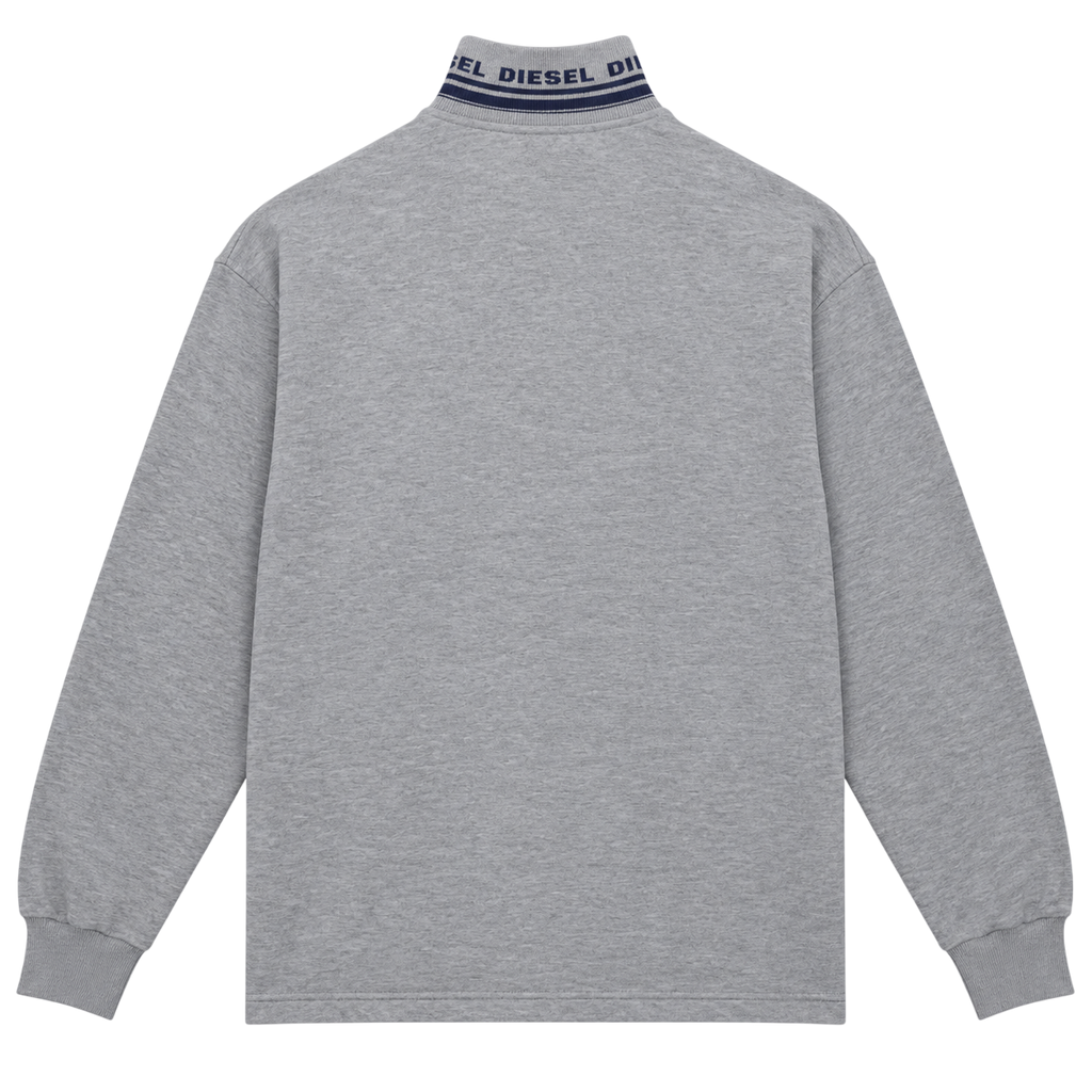 DIESEL LOGO COLLAR QUARTER ZIP SWEATER (L)