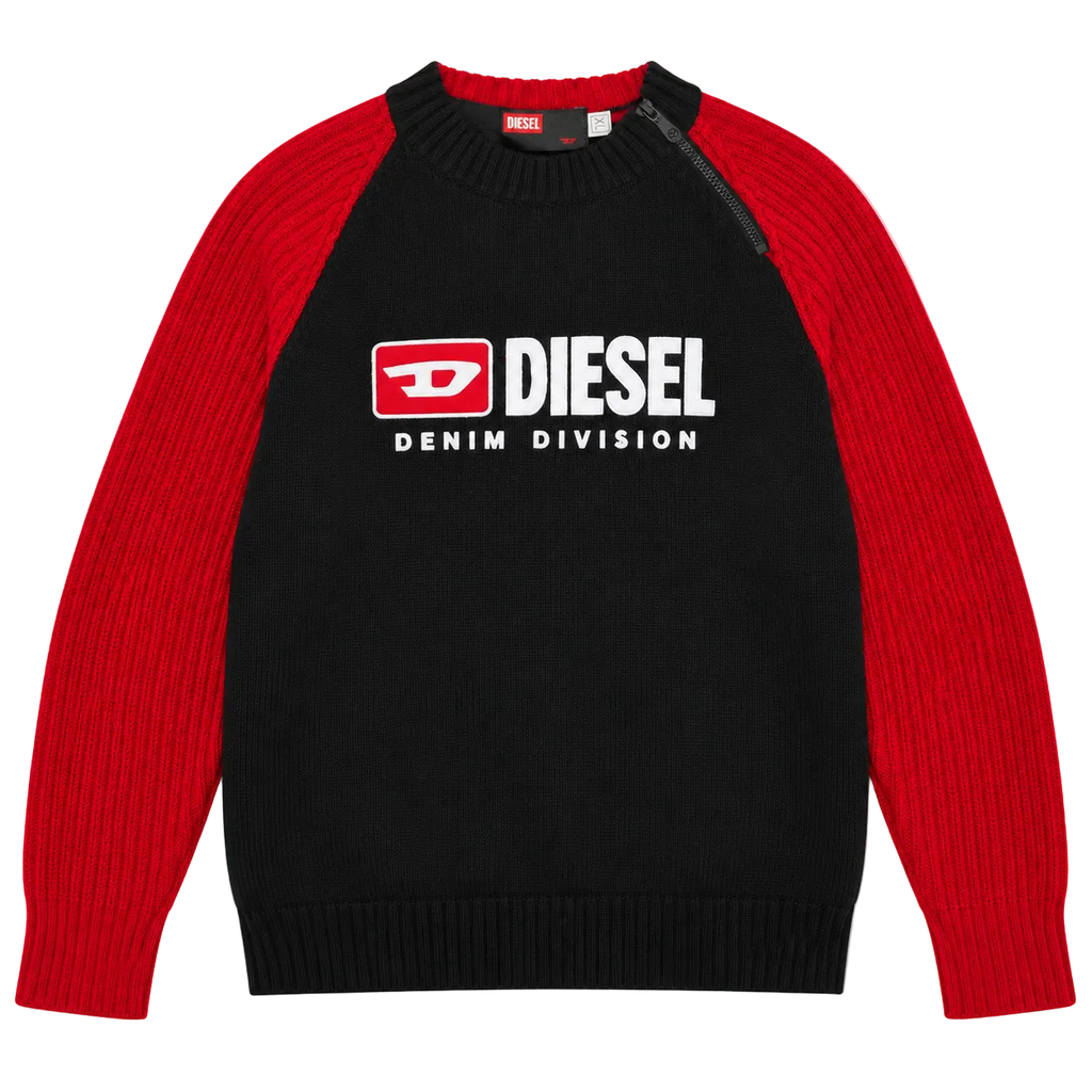DIESEL KNIT SHOULDER ZIP SWEATER (XL)