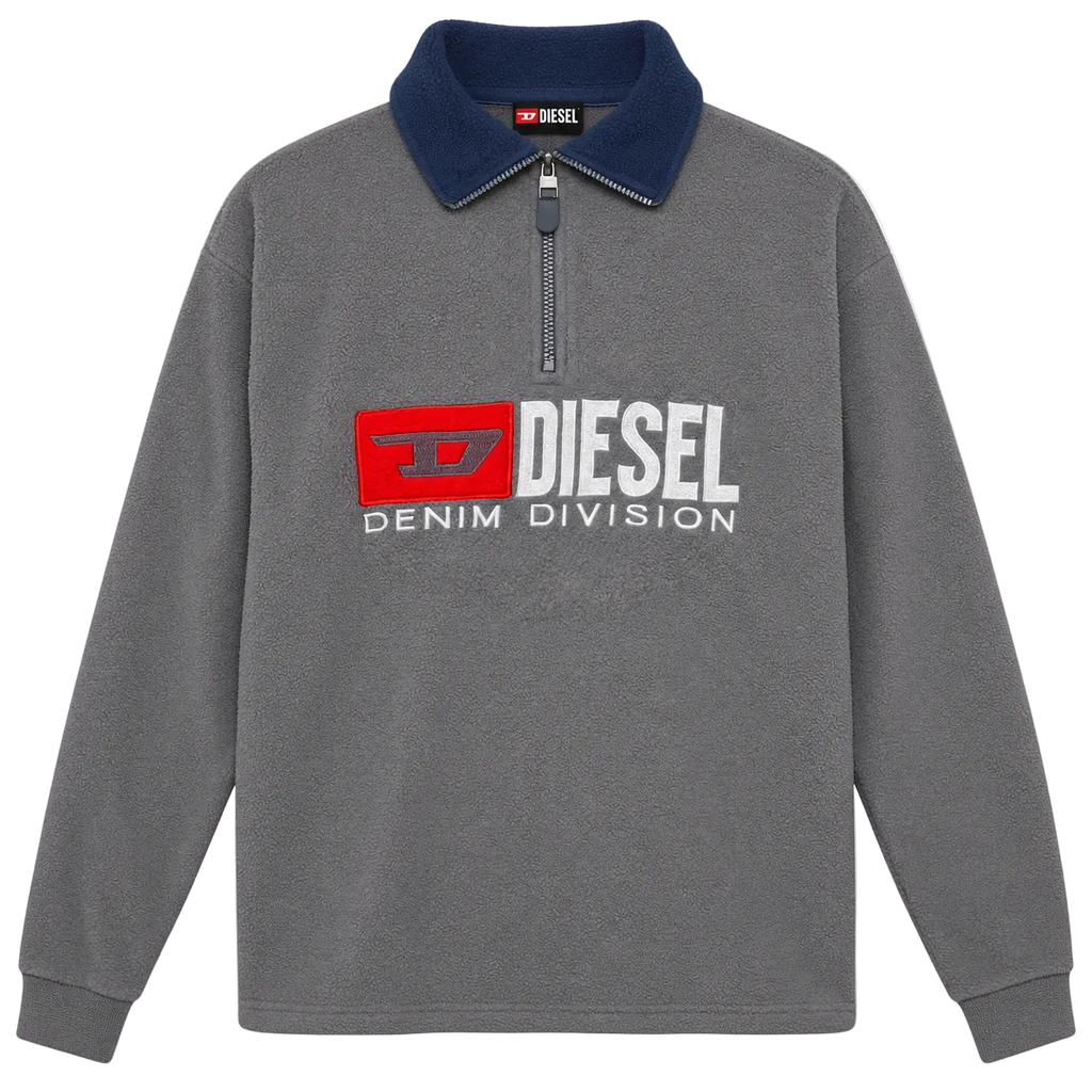 DIESEL BIG LOGO QUARTER ZIP SWEATER (L)