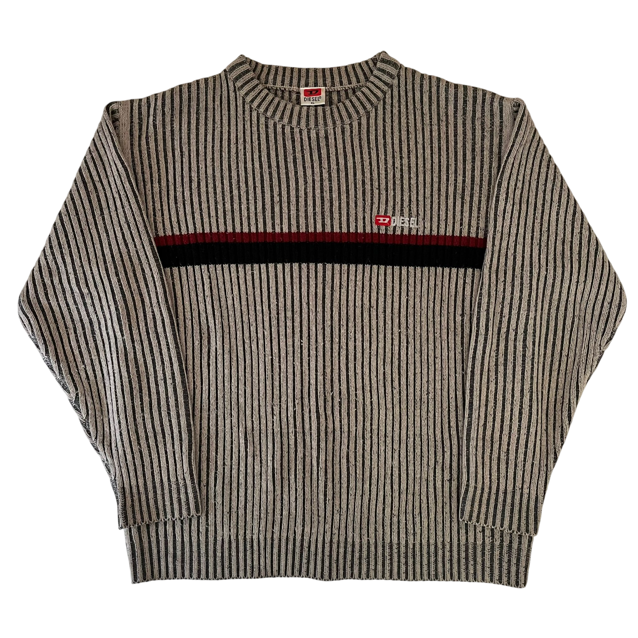 DIESEL STRIPED KNITTED SWEATER (XL)