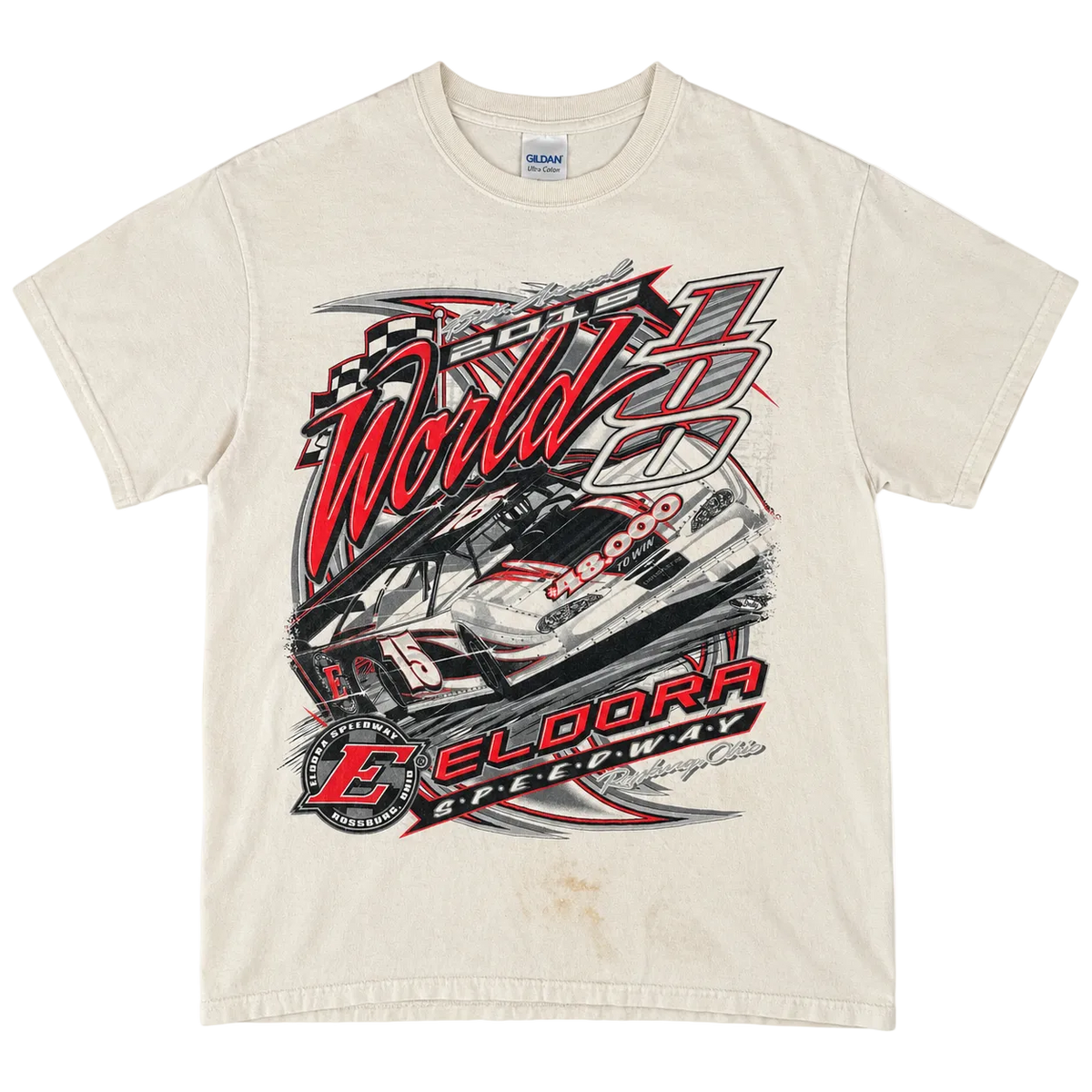 ELDORA SPEEDWAY WORLD 100 DOUBLE SIDED RACING TEE (M)