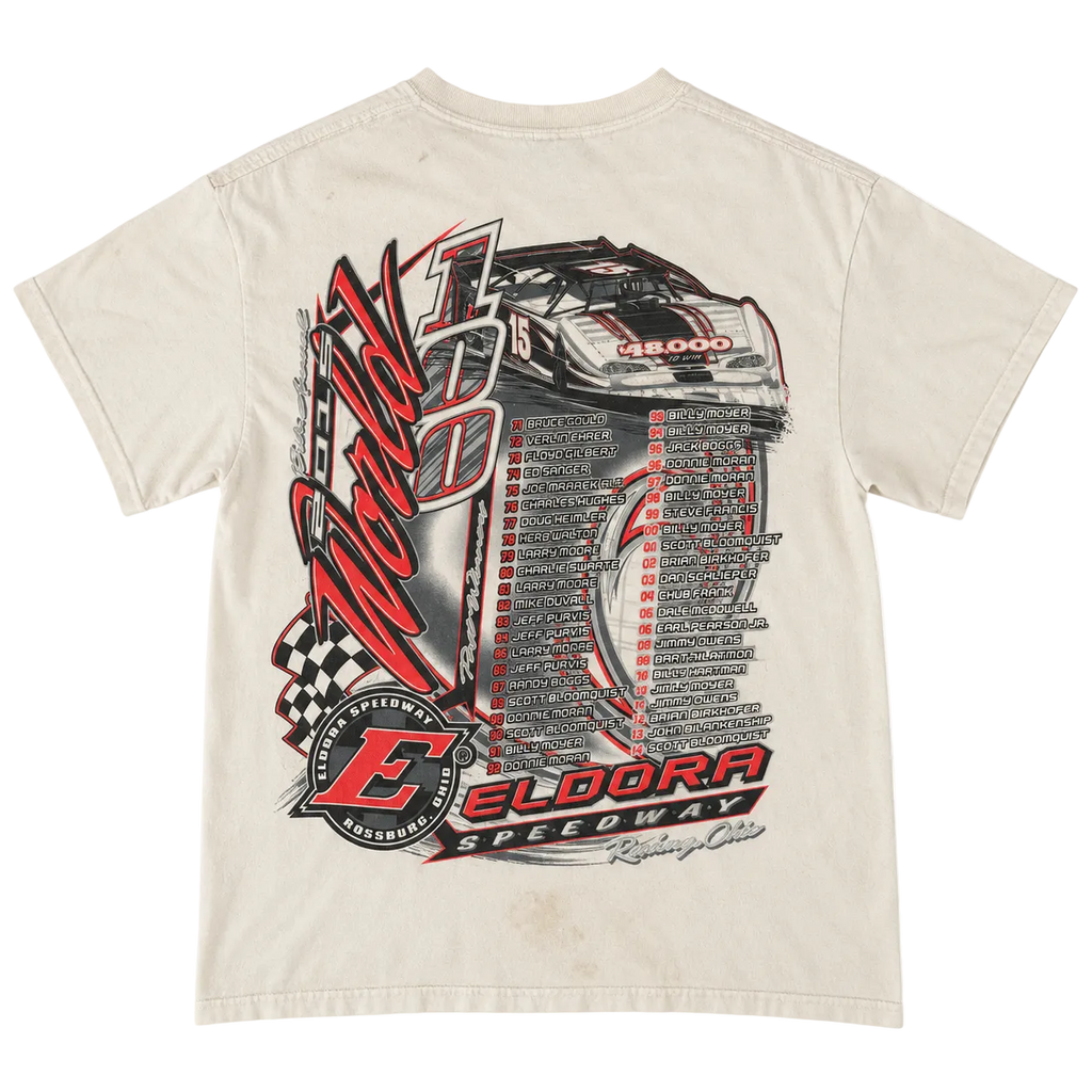 ELDORA SPEEDWAY WORLD 100 DOUBLE SIDED RACING TEE (M)