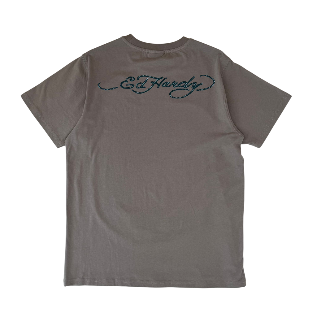 ED HARDY SKULL AND DRAG BATTLE DIAMOND TEE (M)