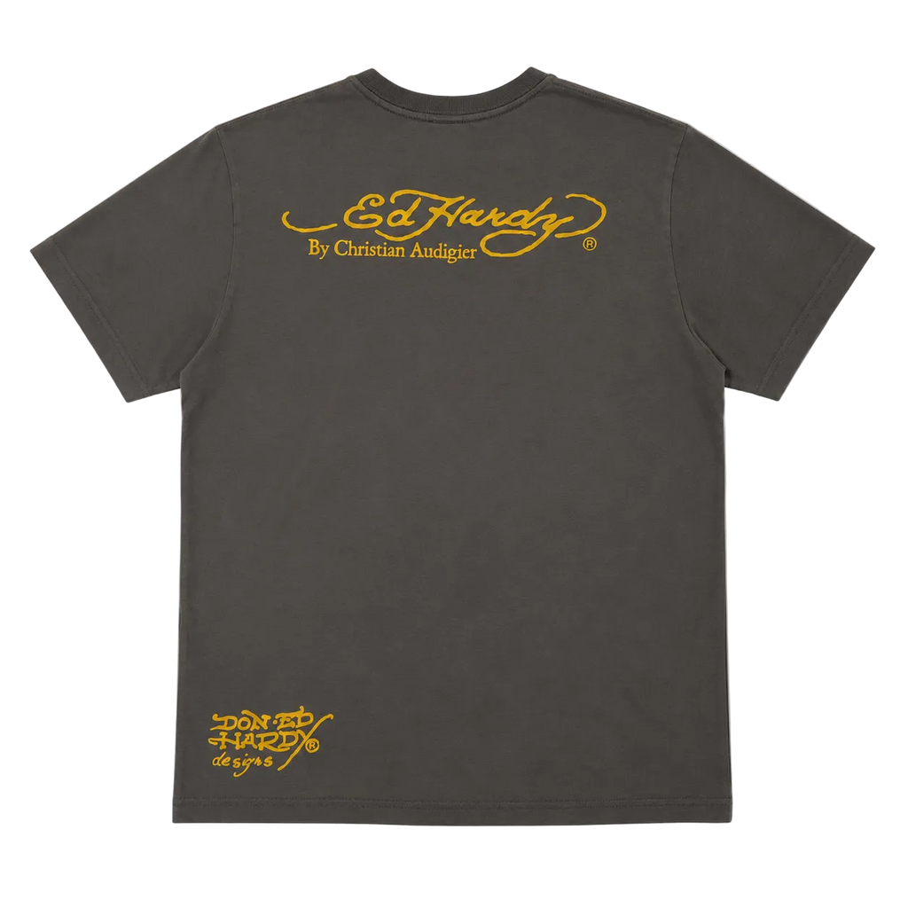 ED HARDY SKULL GLOBE GRAPHIC TEE (M)