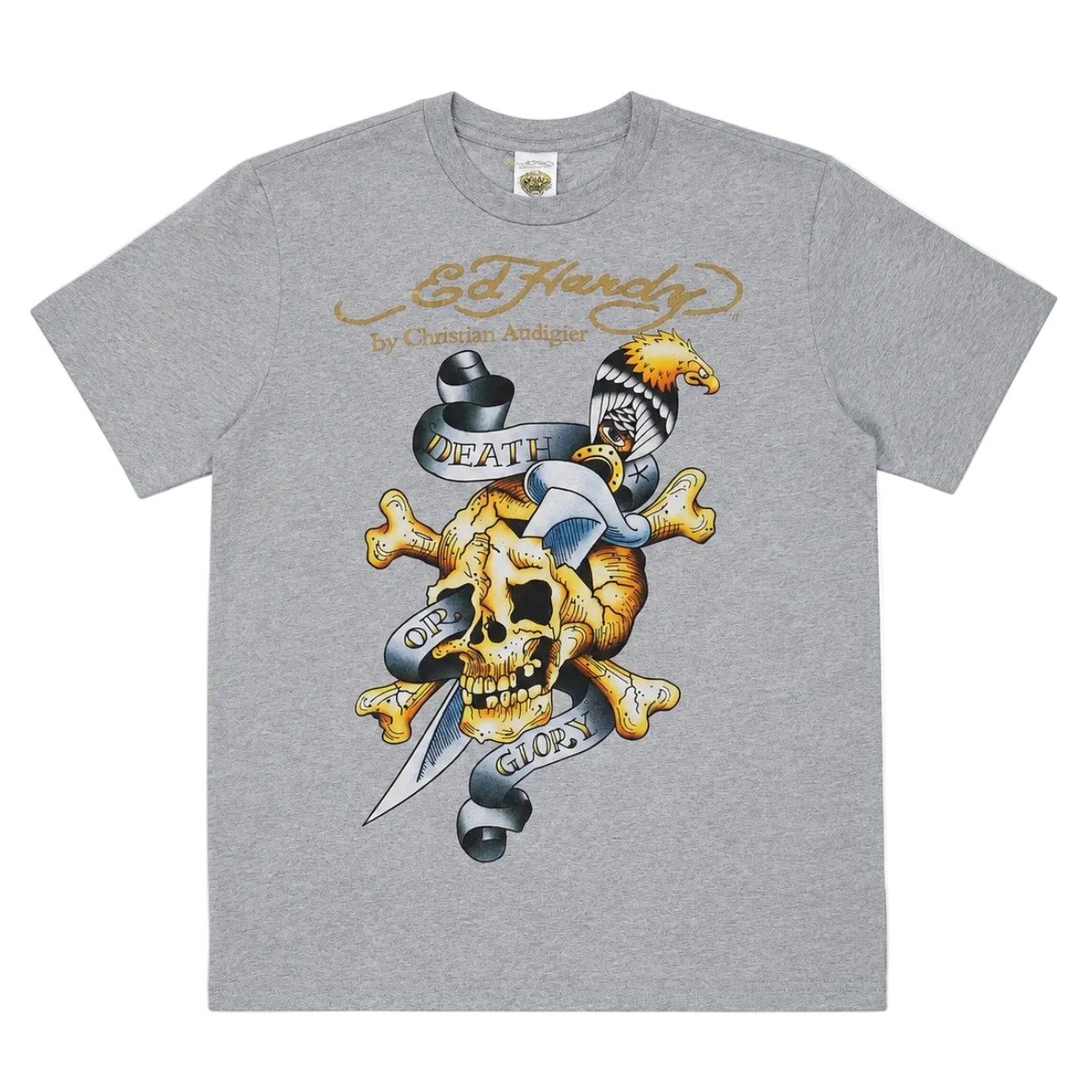 ED HARDY DEATH OR GLORY SKULL GRAPHIC TEE (XL)