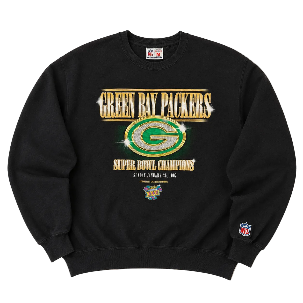 GREEN BAY PACKERS SUPER BOWL 1997 GRAPHIC SWEATER (M)
