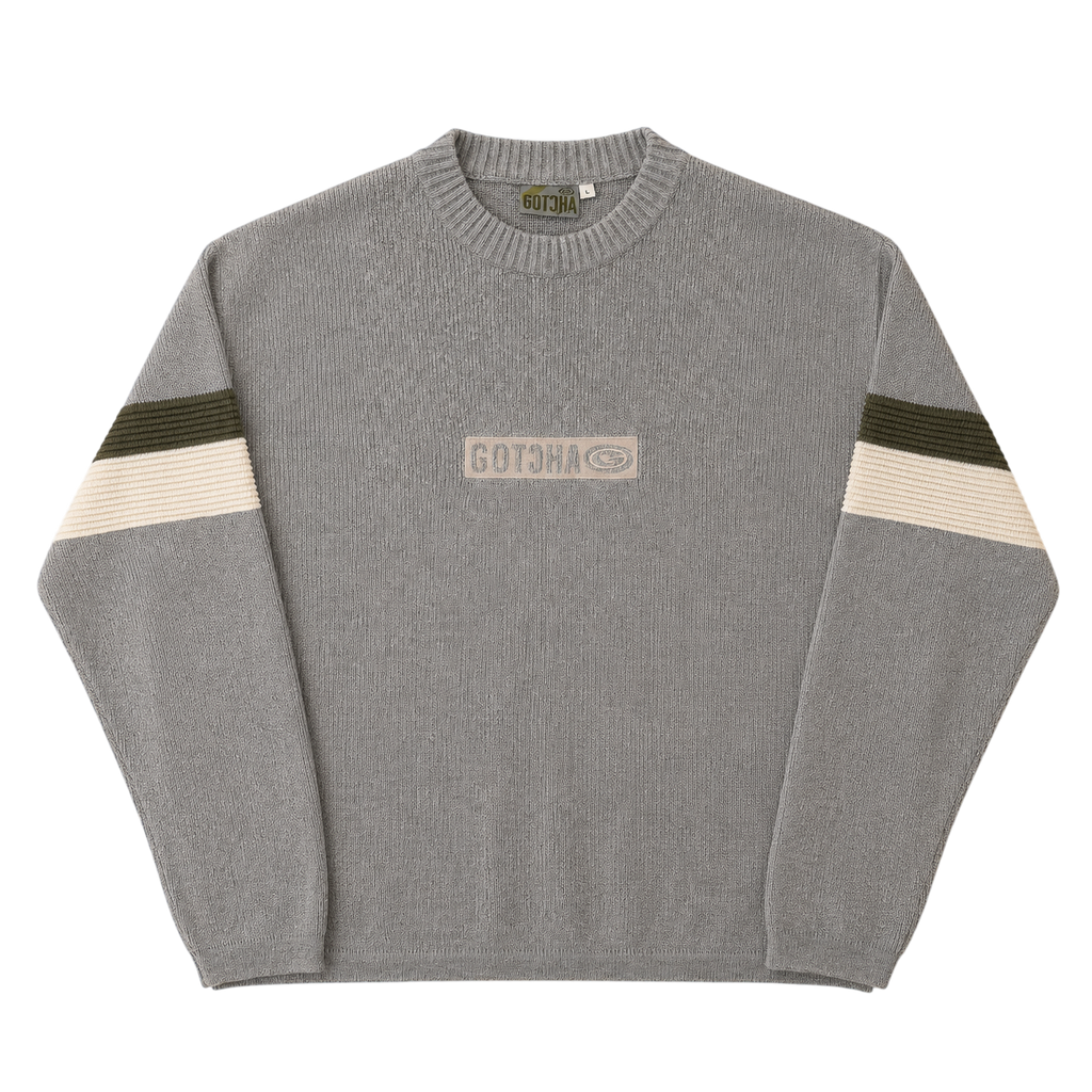 GOTCHA EMBROIDERED LOGO KNIT SWEATER (L)