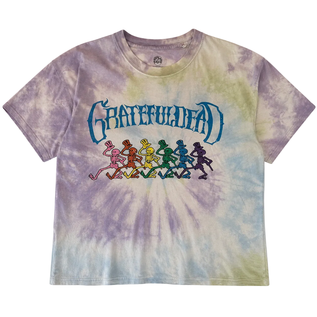 GRATEFUL DEAD DANCING SKELETONS TIE DYE TEE (L)