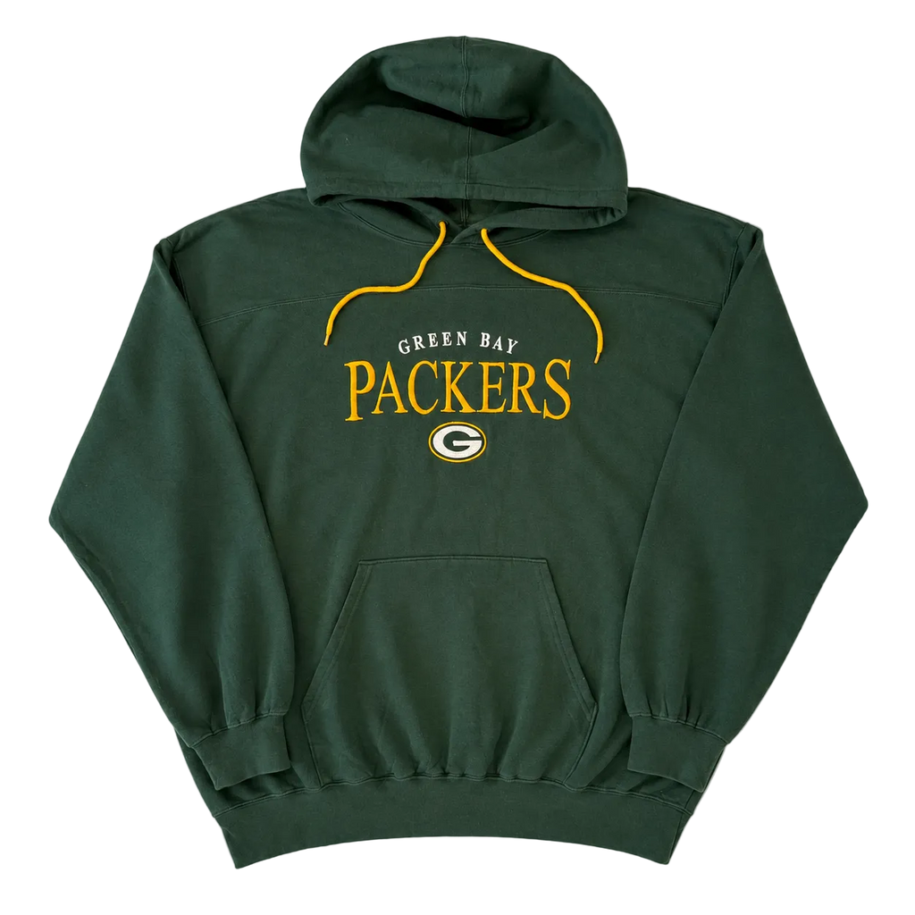 GREEN BAY PACKERS NFL SPELL OUT EMBROIDERED HOODIE (2XL)