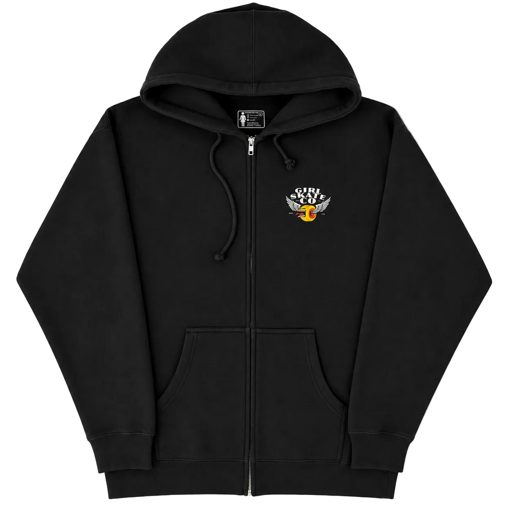 GIRL SKATE CO WINGED LOGO HOODE ZIP UP (L)