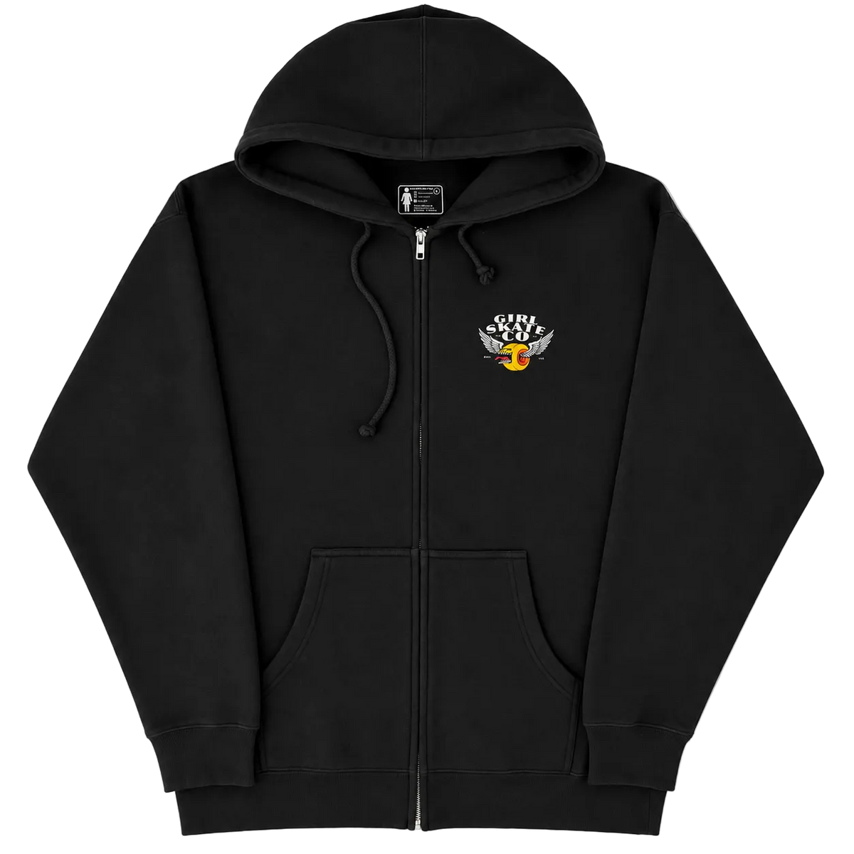 GIRL SKATE CO WINGED LOGO HOODE ZIP UP (L)