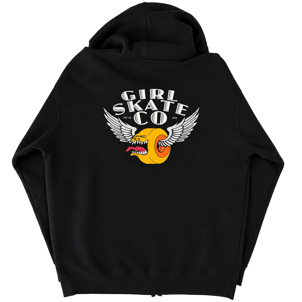 GIRL SKATE CO WINGED LOGO HOODE ZIP UP (L)