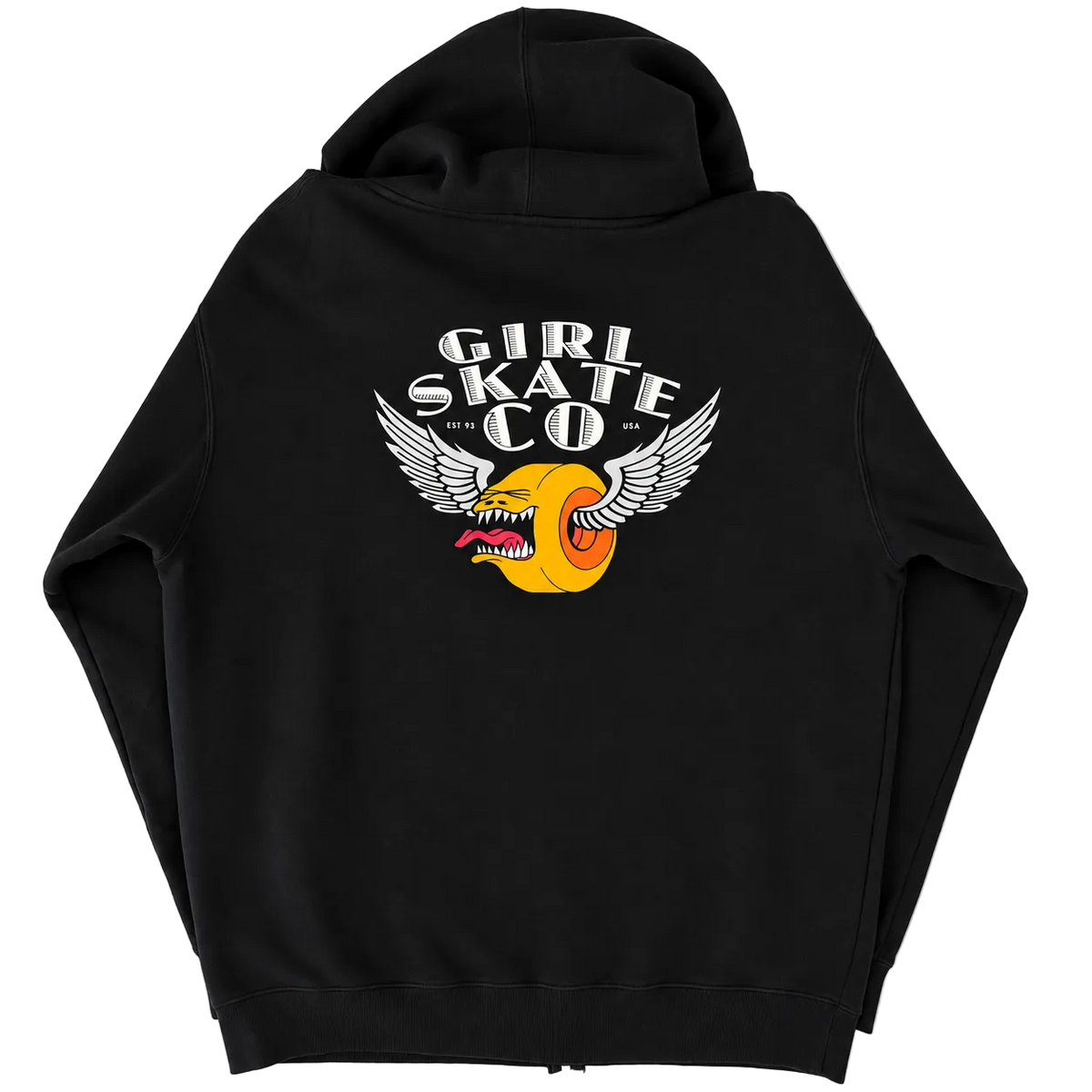 GIRL SKATE CO WINGED LOGO HOODE ZIP UP (L)