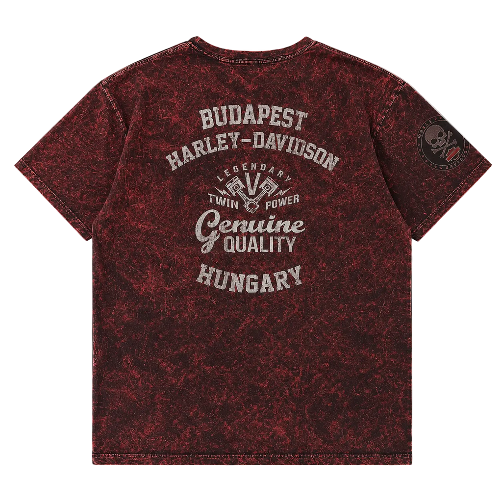 HARLEY DAVIDSON ACID WASH BUDAPEST TEE (XL)