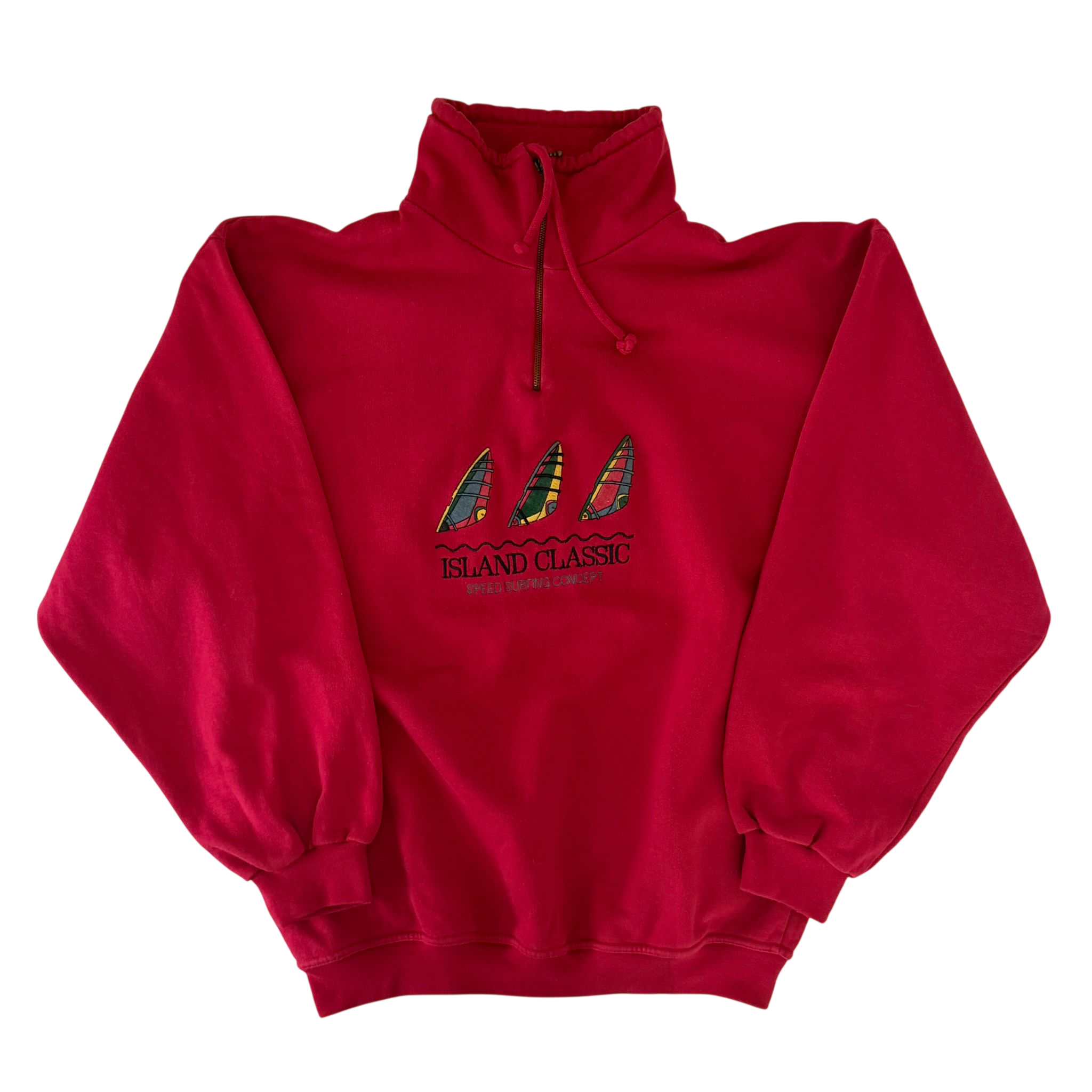ISLAND CLASSIC SURF QUARTER ZIP SWEATER (L)