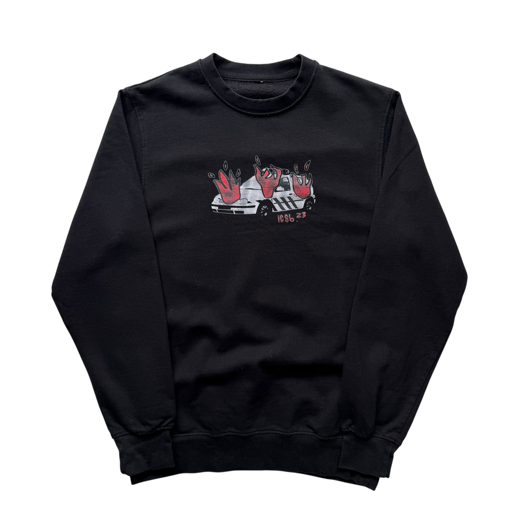 BILLIONAIRE BOYS CLUB ICECREAM BURNING CAR SWEATER (M)