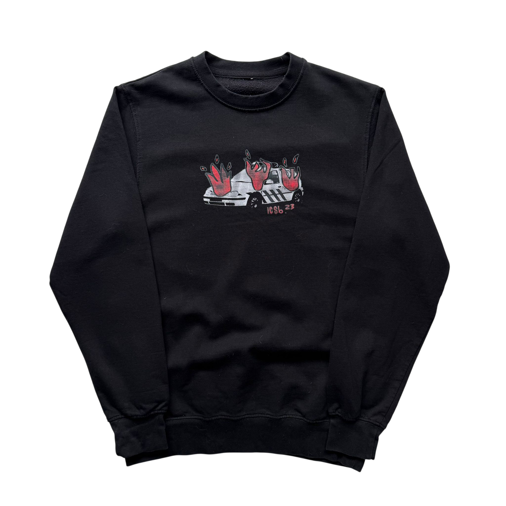 BILLIONAIRE BOYS CLUB ICECREAM BURNING CAR SWEATER (M)