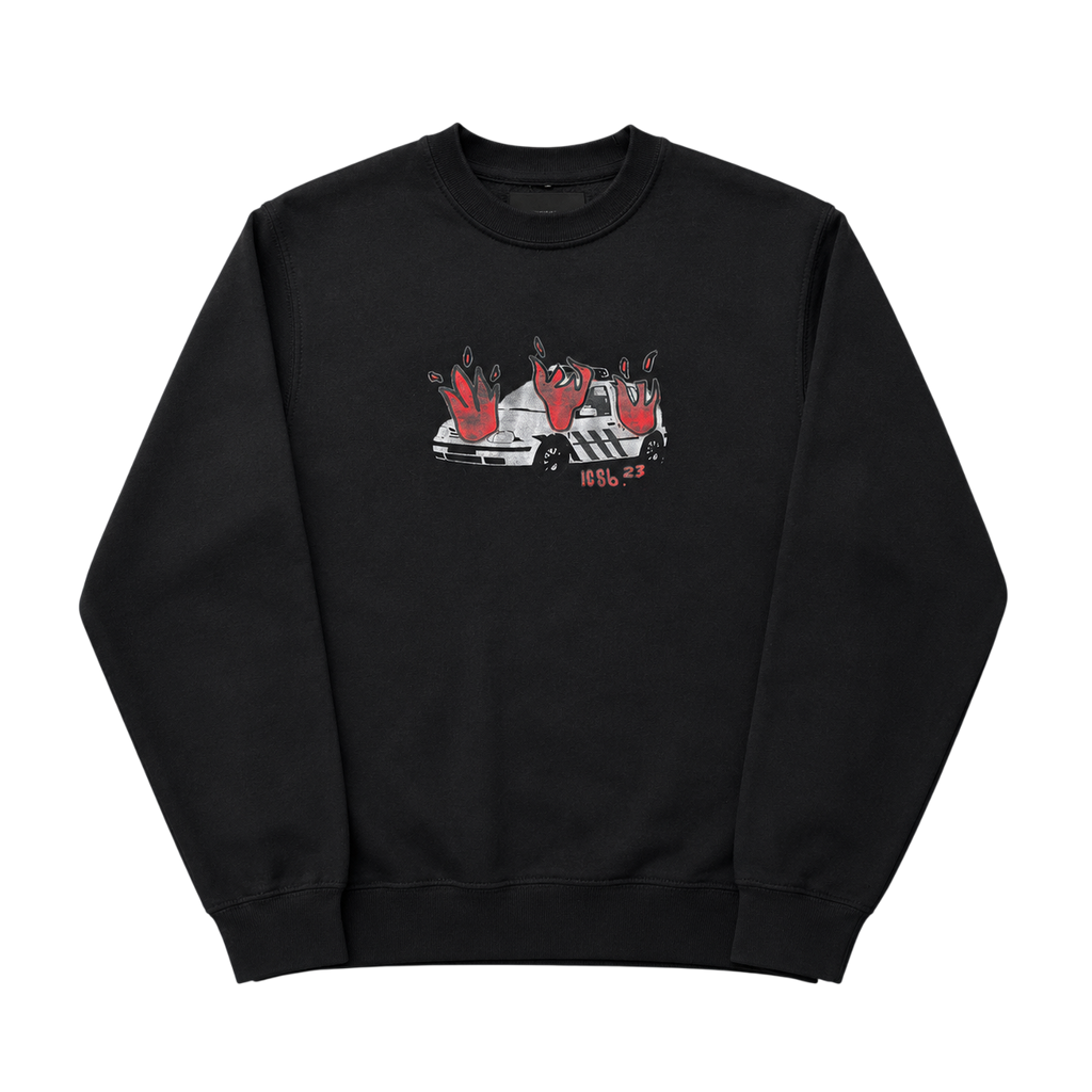 BILLIONAIRE BOYS CLUB ICECREAM BURNING CAR SWEATER (M)