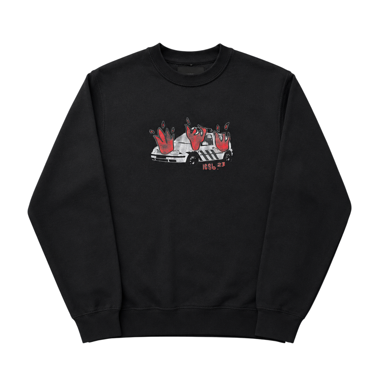 BILLIONAIRE BOYS CLUB ICECREAM BURNING CAR SWEATER (M)