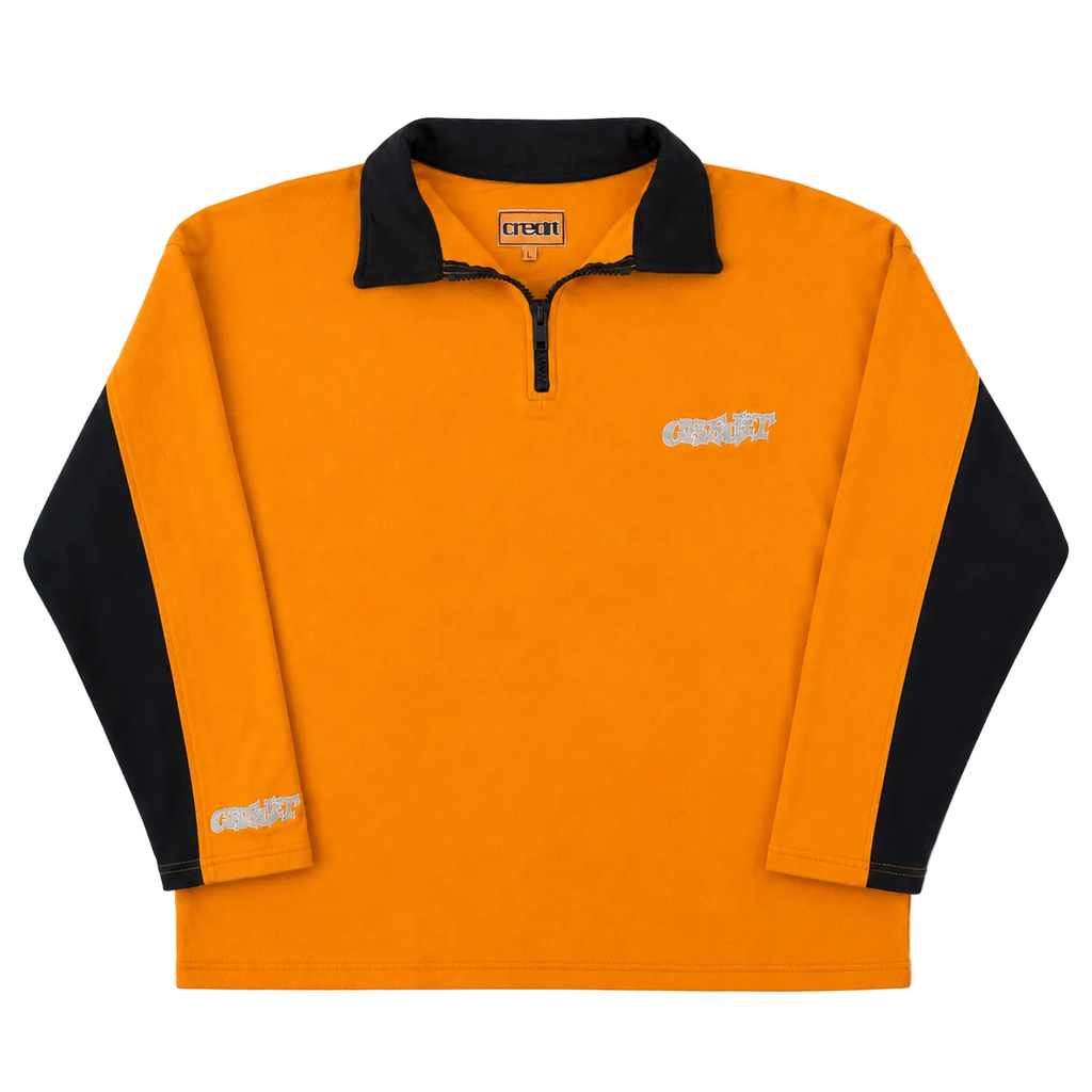 CREDIT EMBROIDERED RUGBY QUARTER ZIP (L)