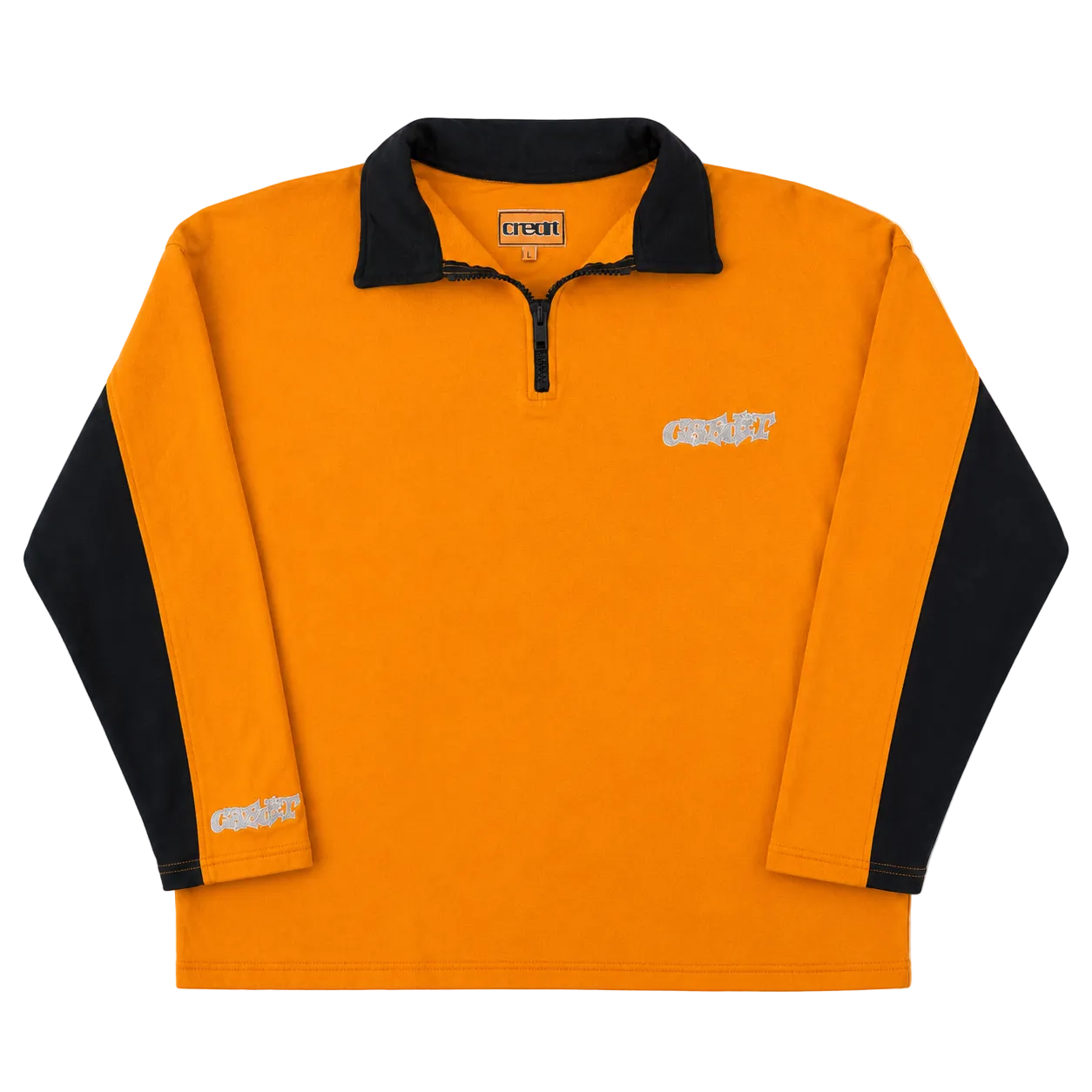 CREDIT EMBROIDERED RUGBY QUARTER ZIP (L)