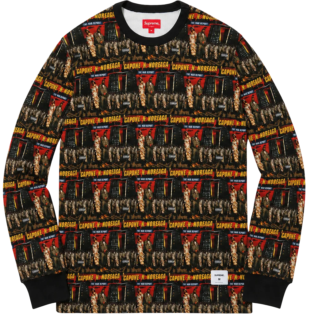 SUPREME WAR REPORT WAFFLE THERMAL LONGSLEEVE (M)