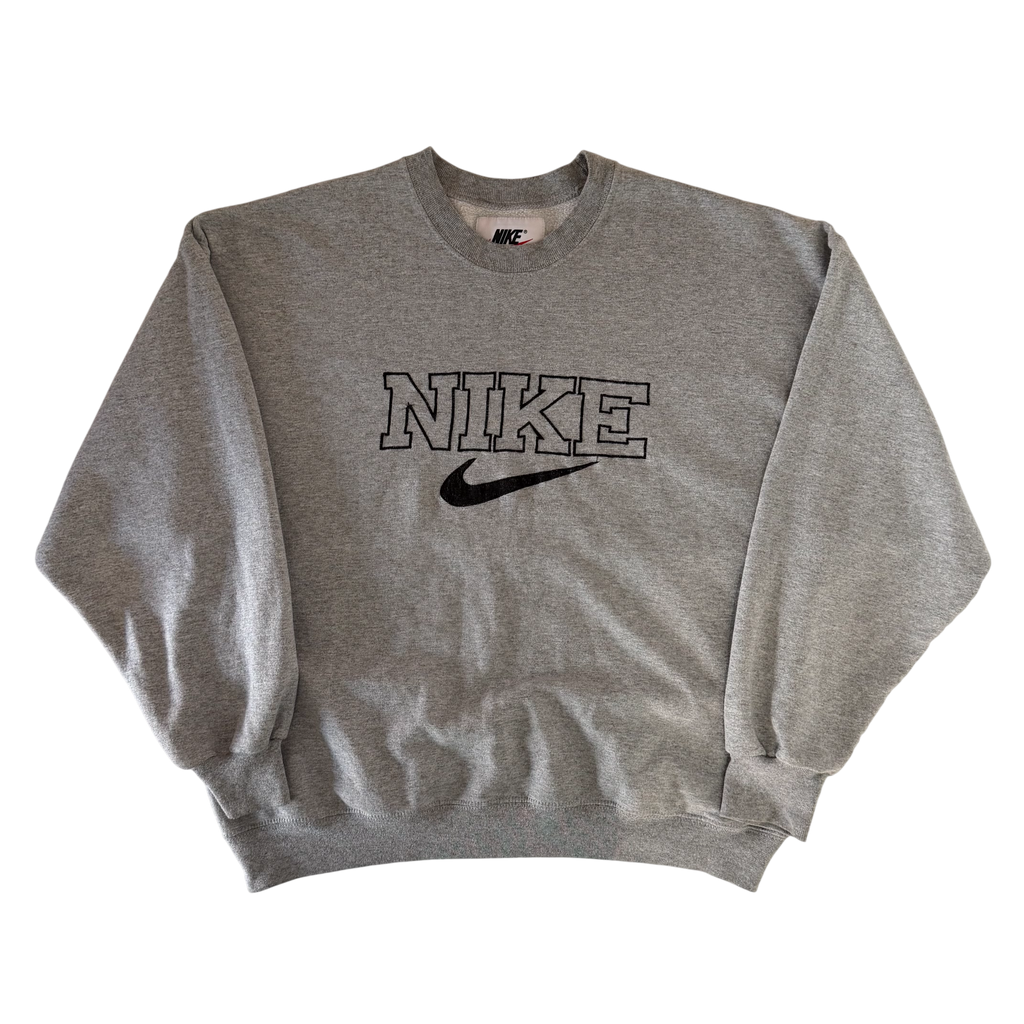 NIKE EMBROIDERED SWOOSH BIG LOGO SWEATER (L)