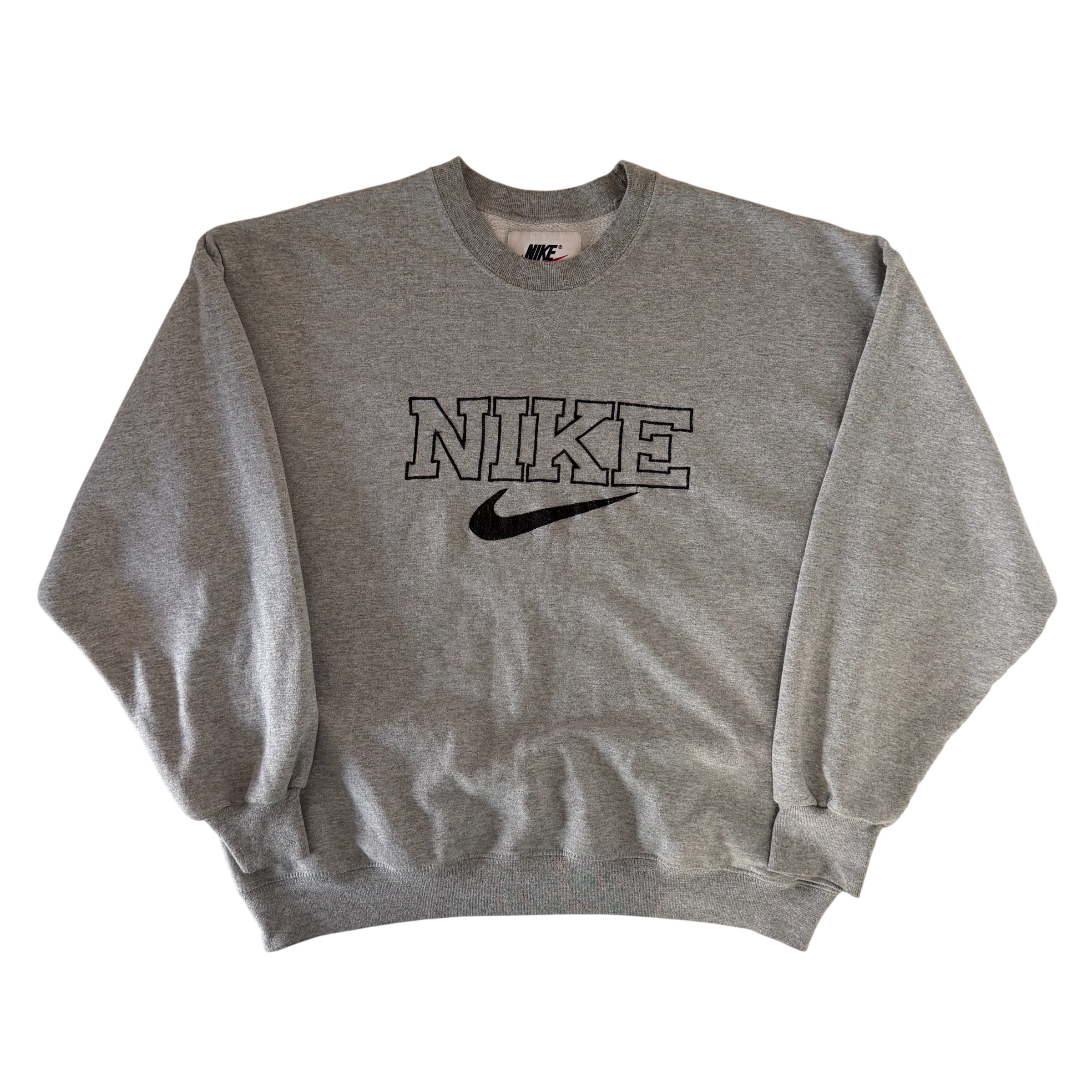 NIKE EMBROIDERED SWOOSH BIG LOGO SWEATER (L)
