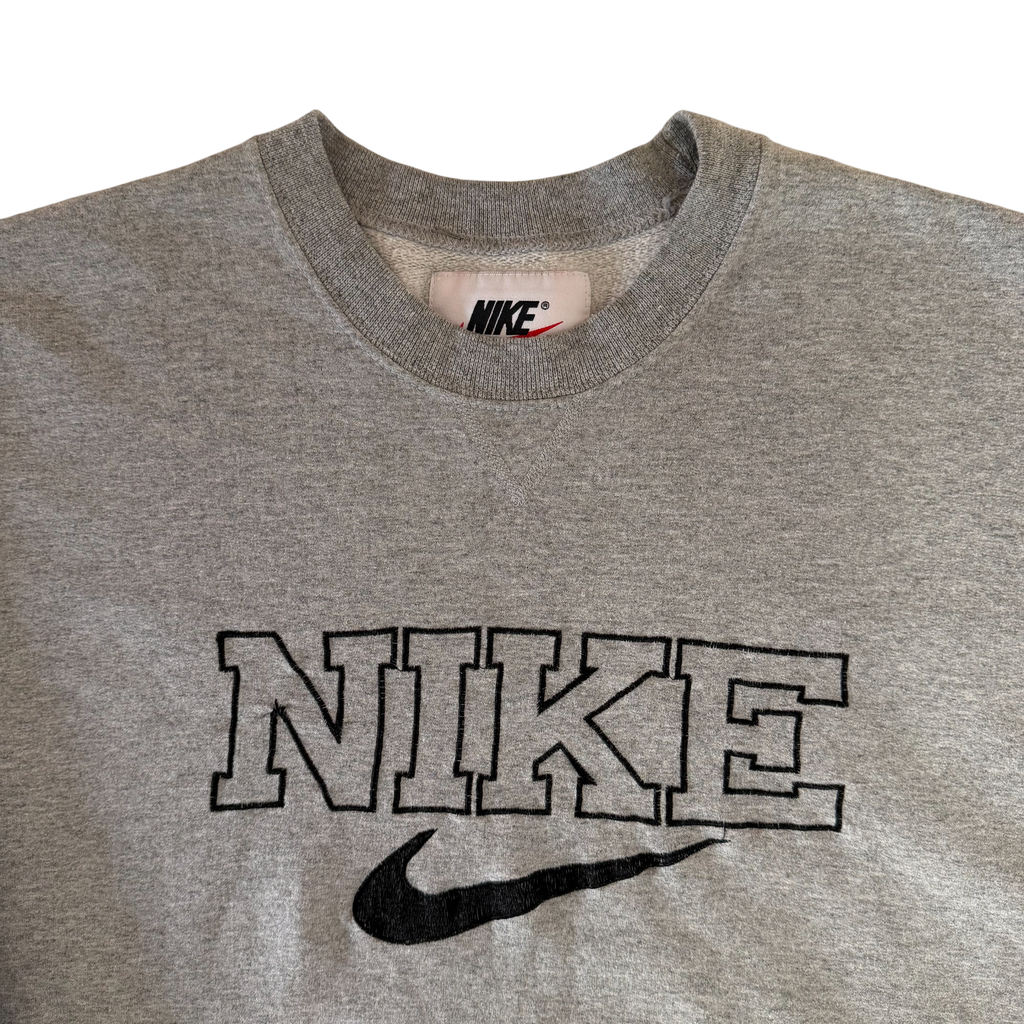 NIKE EMBROIDERED SWOOSH BIG LOGO SWEATER (L)