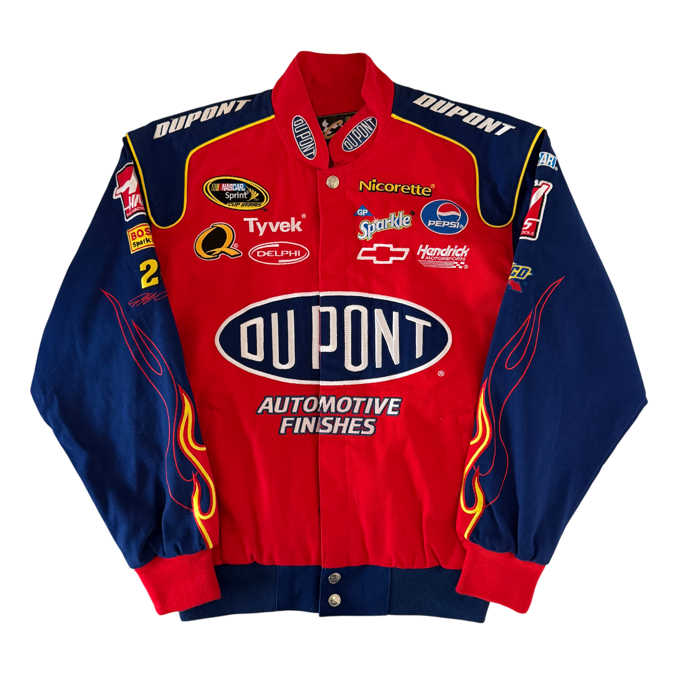JH DESIGN CHASE AUTHENTIC DUPONT FLAME NASCAR JACKET (M)