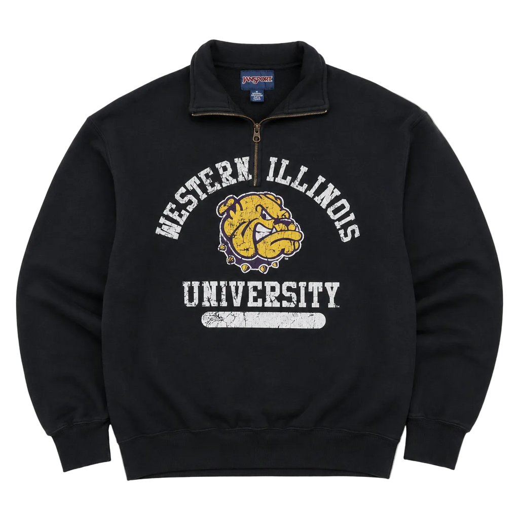 JANSPORT WESTERN ILLINOIS BULLDOG QUARTER ZIP SWEATER (M)