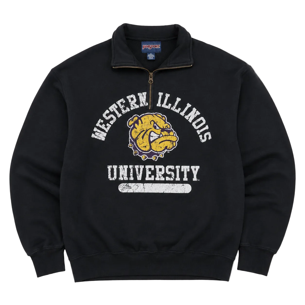 JANSPORT WESTERN ILLINOIS BULLDOG QUARTER ZIP SWEATER (M)
