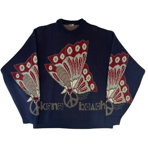 KANA BEACH GRAPHIC KNIT SWEATER (L)